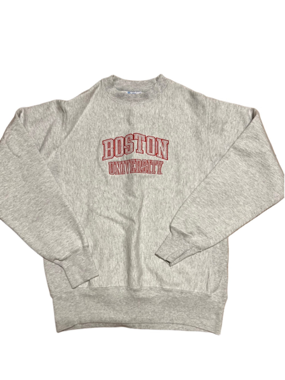 Women's Champion Boston University Reverse Weave Sweatshirt Grey Red Size S